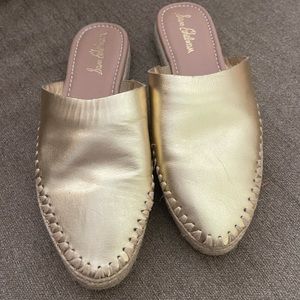 Sam Edelman gold espadrille slide